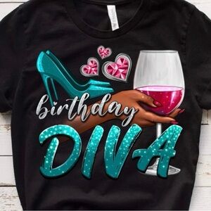 Birthday Diva Black T-Shirt